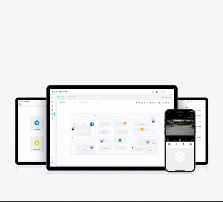 Supervision VIGI sur ordinateur, tablette et mobile