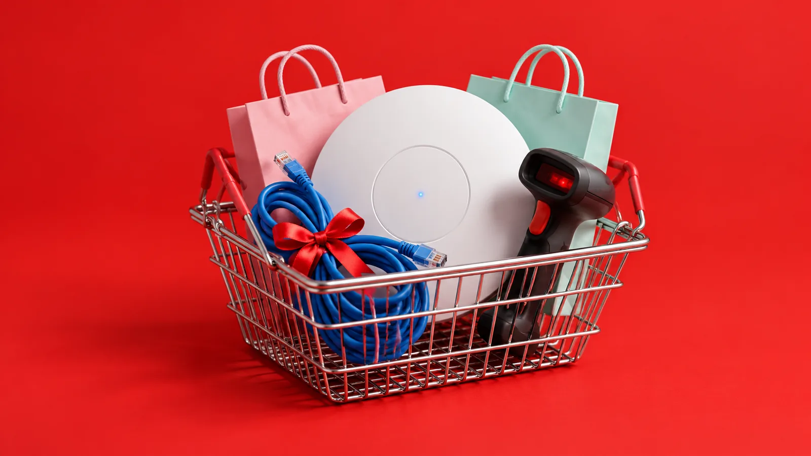 Mise en scène illustrative du Wi-Fi pour le secteur commerces et retail