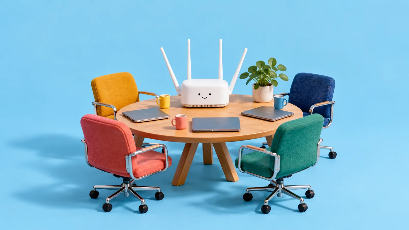 Mise en scène illustrative du Wi-Fi pour le secteur coworking