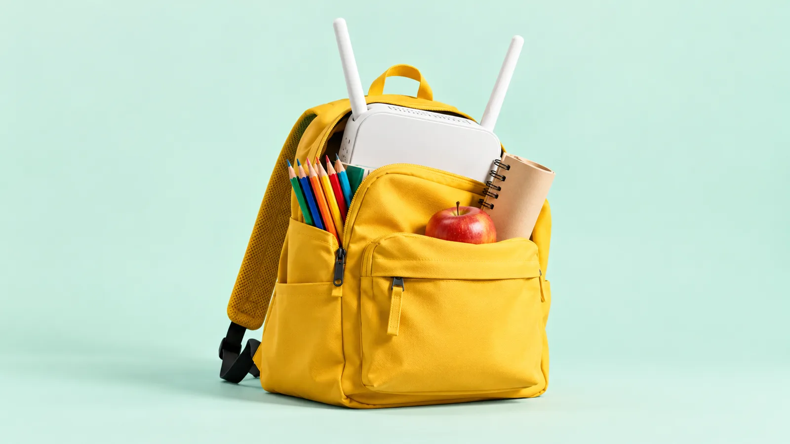 Mise en scène illustrative du Wi-Fi pour le secteur établissements scolaires